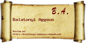 Balatonyi Aggeus névjegykártya